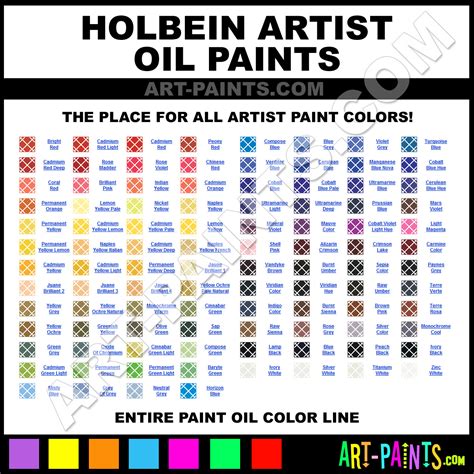 Holbein Oil Paint Color Chart: A Visual Reference of Charts | Chart Master