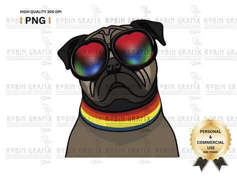 Pug PNG Dog Png Pug With Sunglasses Cute Pug Pug - Etsy