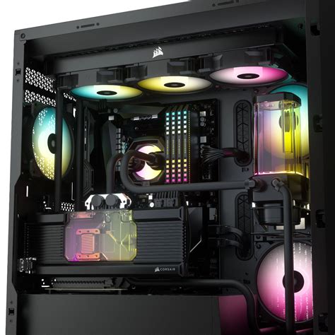 Best Buy: CORSAIR iCUE 5000X ATX RGB Tempered Glass Mid-Tower Black CC ...