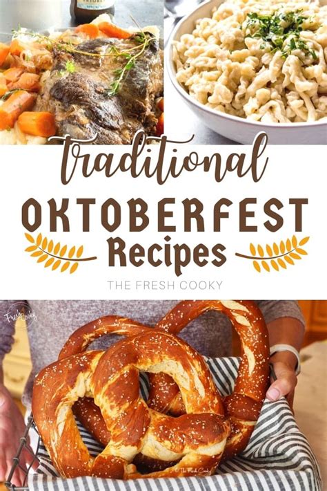 the traditional oktoberfest recipe is shown in this collage with text overlay