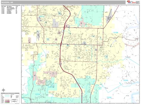 Rogers Arkansas Wall Map Color Cast Style By Marketmaps | Images and Photos finder