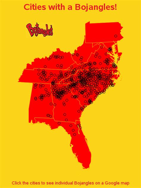 Bojangles Locations - SAS map