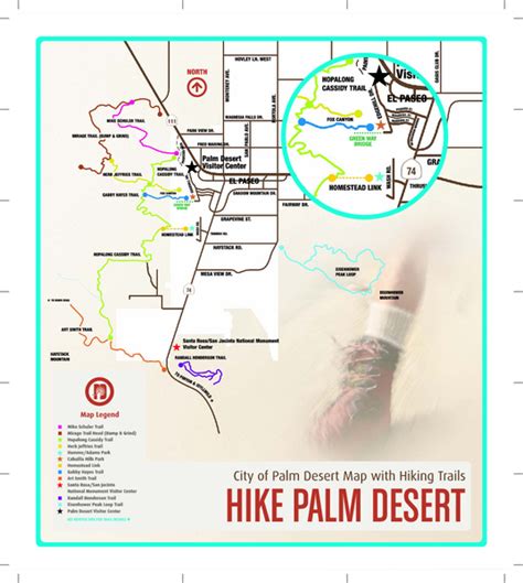 Palm Desert Hiking Trail Map - Palm Desert CA 92260 • mappery