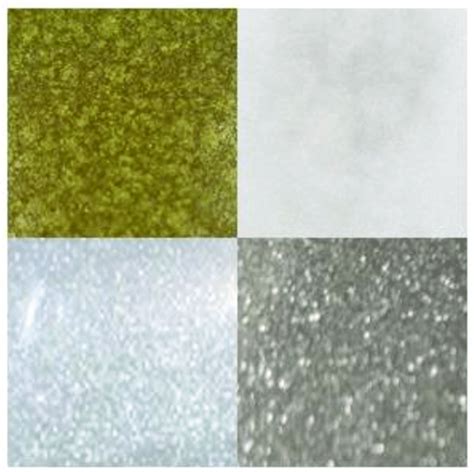 Near surface photographs of mica-based paint systems with particle size ...