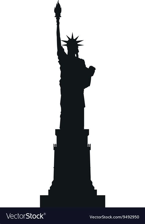 Statue of liberty silhouette Royalty Free Vector Image