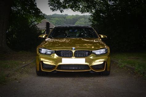 BMW M4 Wrapped Gold Chrome Front - Reforma UK