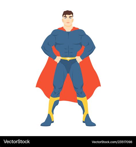 Male superhero or superman man with muscular body Vector Image