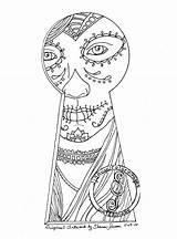 Day Of The Dead Keyhole Coloring Page Original Drawing  Etsy sketch template
