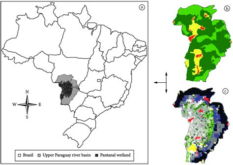 Pantanal location in Brazil (a) and the map of the Pantanal Biosphere... | Download Scientific ...