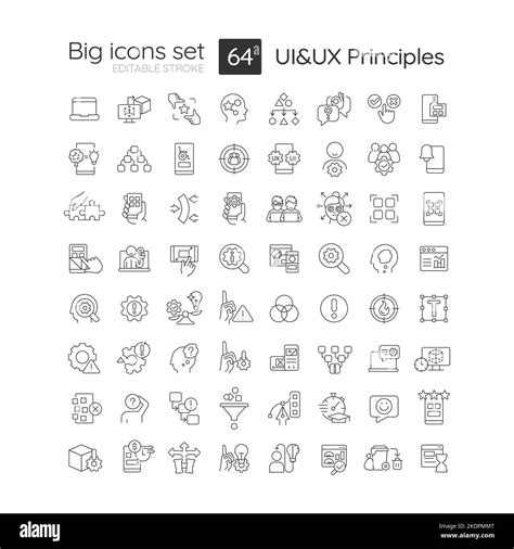 User experience and interface design principles linear big icons set Stock Vector Image & Art ...