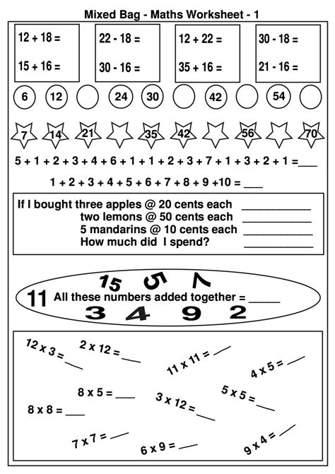 Math Worksheet Second Grade