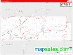 Escambia County, AL Zip Code Wall Map Red Line Style by MarketMAPS