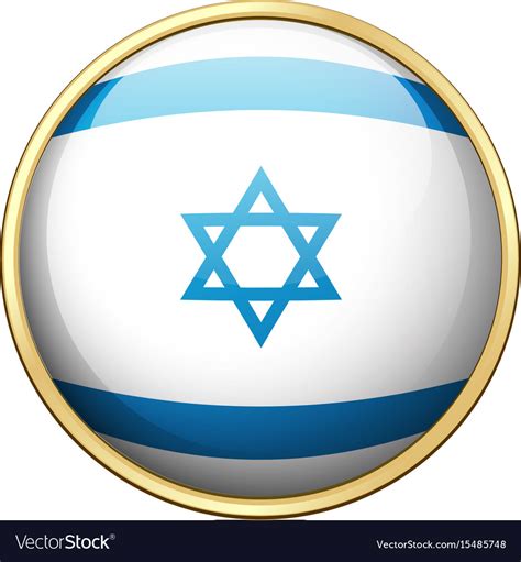 Flag of israel on round badge Royalty Free Vector Image