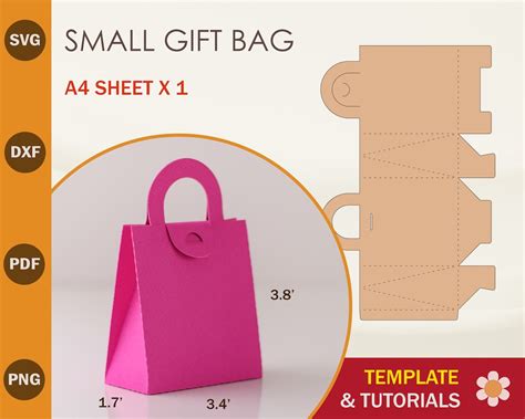 Gift Bag Template, Gift Bag SVG, Gift Box SVG, Favor Box SVG, Cricut ...