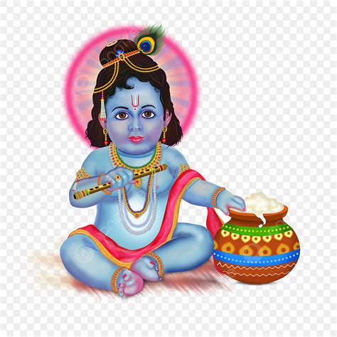 Shri Krishna Clipart Vector, Indian Festival Shri Krishna Janmashtami, Little Krishna ...