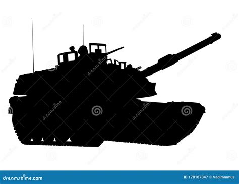 Tank vector silhouette stock illustration. Illustration of military - 170187347