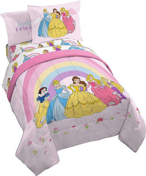 Princess & Rainbows Cinderella, Belle, Sleeping Beauty, Full Comforter ...