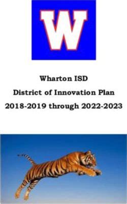 Wharton ISD District of Innovation Plan 2018-2019 through 2022-2023