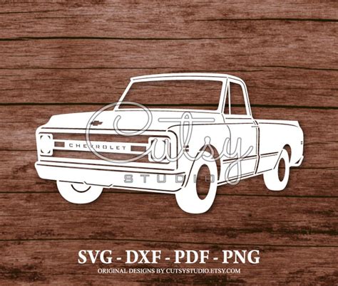 SVG Chevrolet C10 Pickup Truck Silhouette Cut Files Designs - Etsy Israel