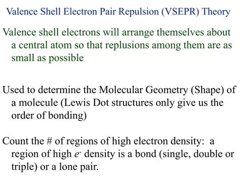 PPT - Valence Shell Electron Pair Repulsion (VSEPR) Theory PowerPoint Presentation - ID:9456208