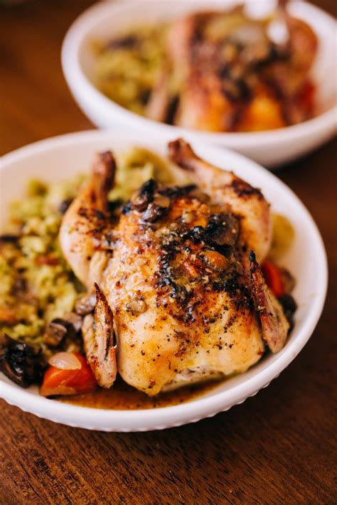 Roasted Cornish Hens with Mushroom, Carrot, and Celery Gravy | Hungry Wanderlust