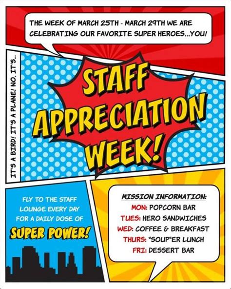 Superhero Themed Staff Teacher Appreciation Week Planning Ideas- some ...