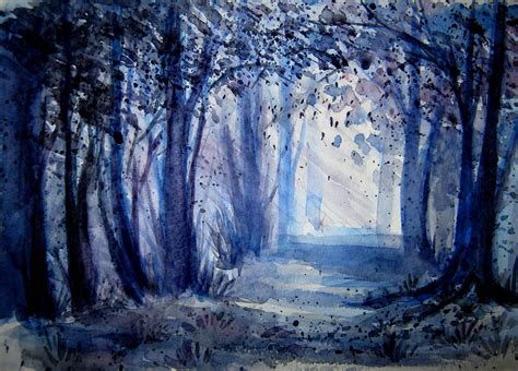 Watercolor Forest Landscape at PaintingValley.com | Explore collection ...