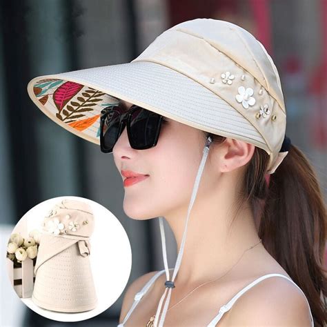 summer sun hat adjustable wide-brimmed beach hat UV protection sun visor hat | Tania's Online ...