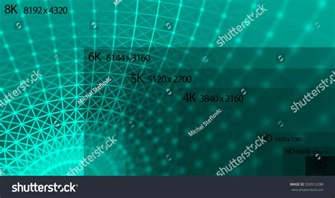 8k Resolution Display Comparison Resolutions 3d Stock Illustration ...