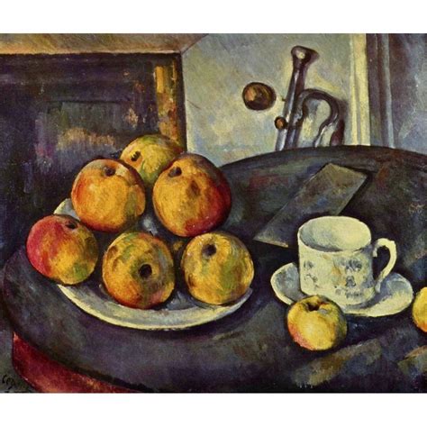 Paul Cezanne apple and cup naturmort