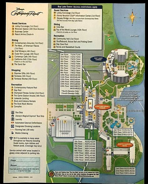 NEW Walt Disney World Contemporary Resort Map + 4 Theme Park Guide Maps | eBay