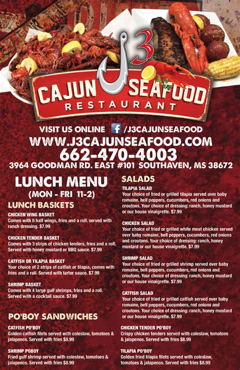 Our Menu | J3 Cajun Seafood