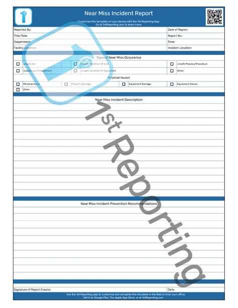 A Near Miss Report Template For Employees (Free And Downloadable PDF)