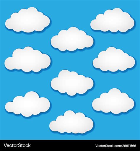 Cut out paper clouds Royalty Free Vector Image