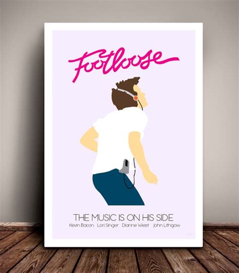 Footloose // Kevin Bacon // Minimalist Movie Poster // Unique | Etsy