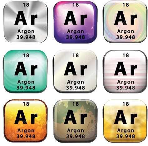 A Periodic Table Button Showing Argon Periods Table Series Vector ...