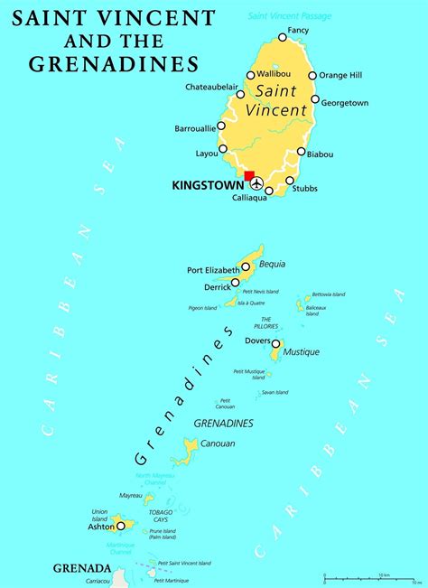 Map of St Vincent and the Grenadines | Flag Facts | Places to Visit - Best Hotels Home