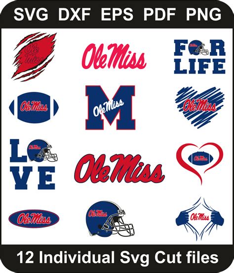 Ole Miss Svg Bundle | Ole Miss Football PNG Pack