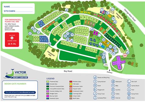 Park Map - Cabin and Site Plan for Victor Harbor Holiday and Cabin Park