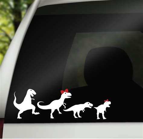 Dinosaur Family Car Window Vinyl Decals Car Family Stickers - Etsy ...