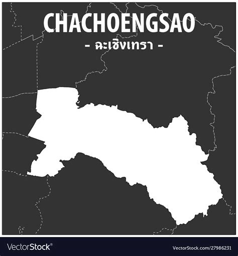 Chachoengsao map province thailand Royalty Free Vector Image