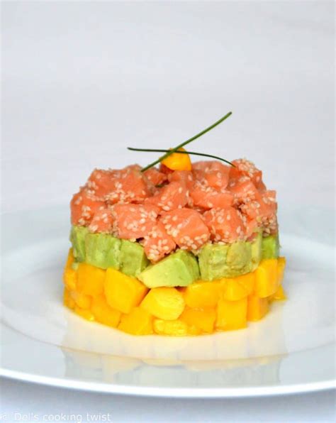 Salmon Tartare with Avocado & Mango — Del's cooking twist