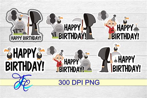 Happy Birthday Man Stickers By Family Creations | TheHungryJPEG