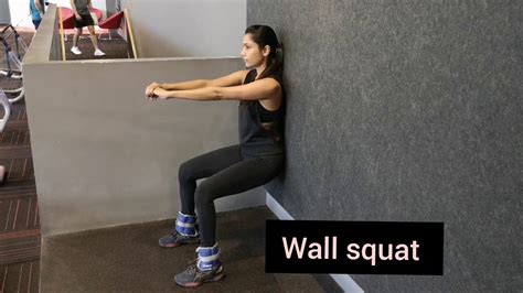 Wall squat - YouTube