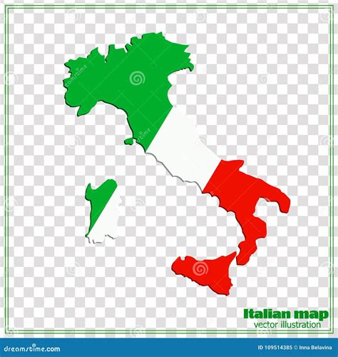 Map and flag of Italy. stock illustration. Illustration of emblem ...