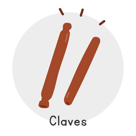 Wooden claves clipart cartoon style. Simple cute brown Claves ...