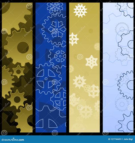 Gear banners stock vector. Illustration of mechanical - 12774449