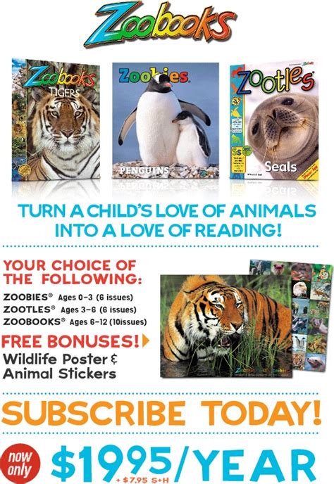 Zoobooks! $19.95 12 Month Subscription+FREE Poster and FREE Stickers!! | Find free stuff ...