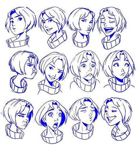 20 Cartoon Character Facial Expression Drawings - Beautiful Dawn ...