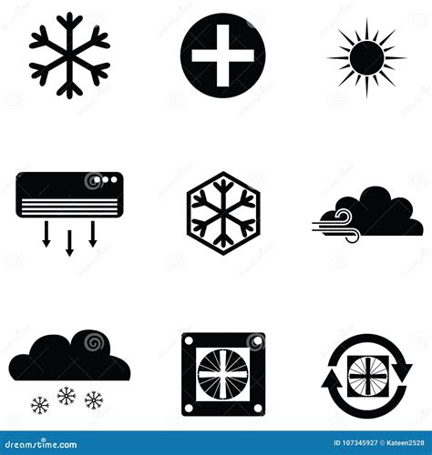 Air condition icon set stock vector. Illustration of heat - 107345927